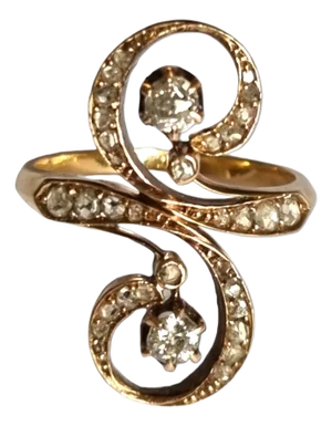 Art Nouveau / Belle Epoque 18 Karat Gold and Diamond Ring, 1900s