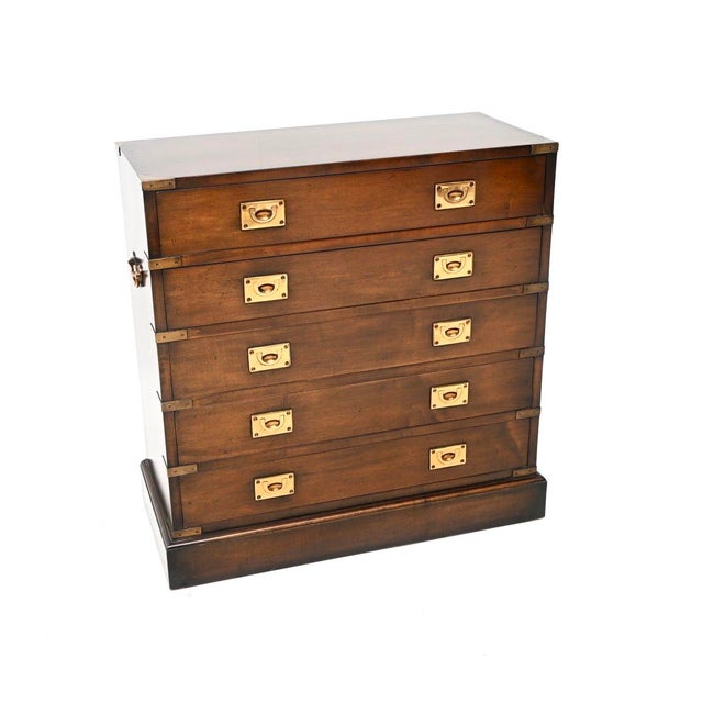 Military Campaign Style Chest of Drawers, 1930s For Sale - Image 10 of 10