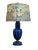 This is such a fabulous piece! The melon shape of lamp base picks up the blue glaze beautifully, along with the original...