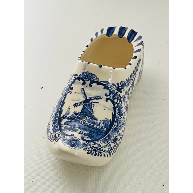 Vintage Holland Delft Shoe Catchall Ashtray or Planter 6” For Sale - Image 4 of 4