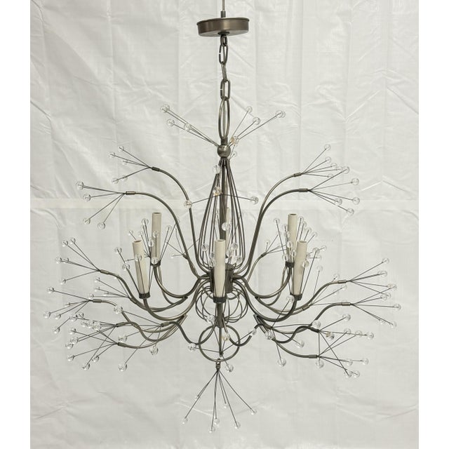 "Splashing Water 37" Chandelier in Pewter & Acrylic by Remains Lighting For Sale In Los Angeles - Image 6 of 18