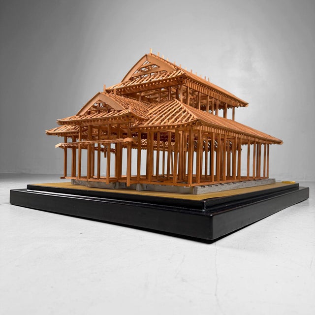 Japanese Architectural Scale Model in Glass Display Case, 1950s For Sale - Image 15 of 18