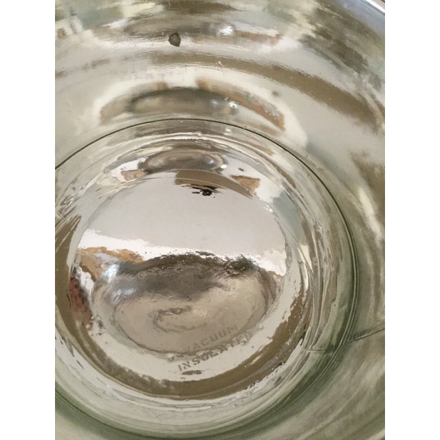 Metal Mid 20th Century Vintage Footed English Regency Silver Plate Ice Bucket With Reticulating Hinge Lid Handle For Sale - Image 7 of 8