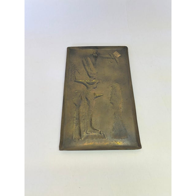 Metal Vintage Egyptian Iconography Brass & Copper Relief Wall Art God of Fertility 11" For Sale - Image 7 of 10