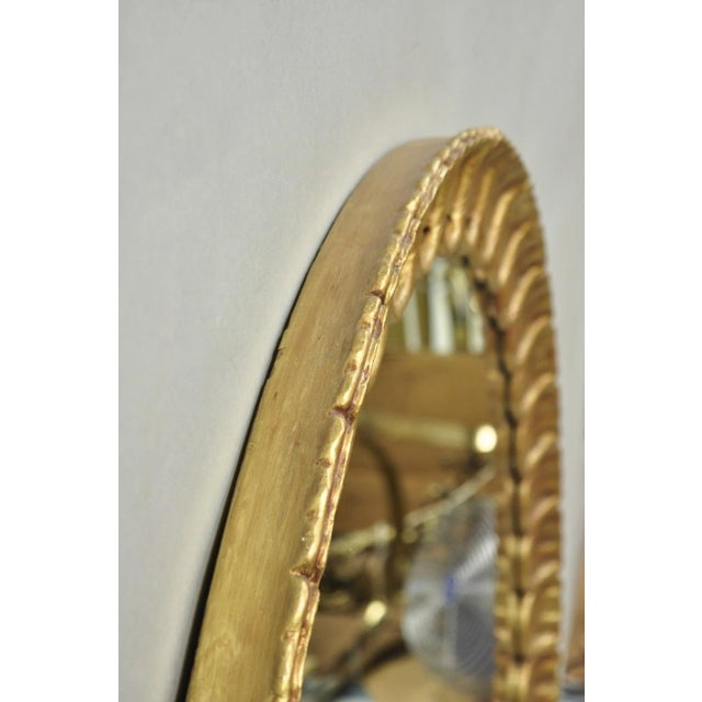 Gold Vintage Palladio Italian Hollywood Regency Gold Gilt 39" Round Sunburst Mirror For Sale - Image 8 of 12