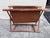 Mid-Century Modern Mid-Century Danish Teak Magazine Rack With Suede Sling, Folding X-Base, Scandinavian Modern, 1960s For Sale - Image 3 of 10