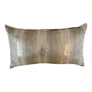 Metallic Silver Stripe Print Rectangular Pillow With Down Filling For Sale