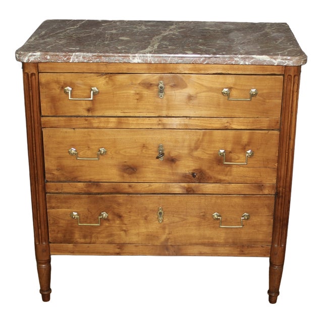 Small Louis XVI Style Chest of Drawers in Cherry Wood, 1700s For Sale