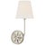 Chapman & Myers for Visual Comfort Signature Polaris 15" Sconce in Polished Nickel with Linen Shade For Sale