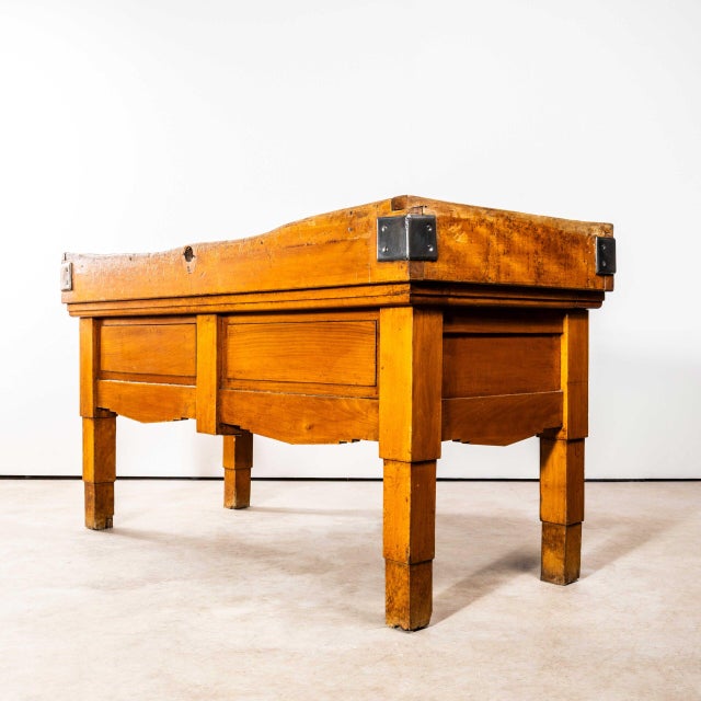Large Vintage Belgian Butchers Workstation, 1950s For Sale - Image 3 of 10