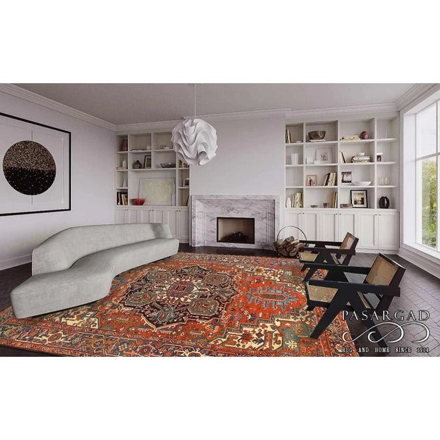 Late 19th Century Antique Persian Serapi Rug - 8′1" × 11′5″ For Sale In Washington DC - Image 6 of 6