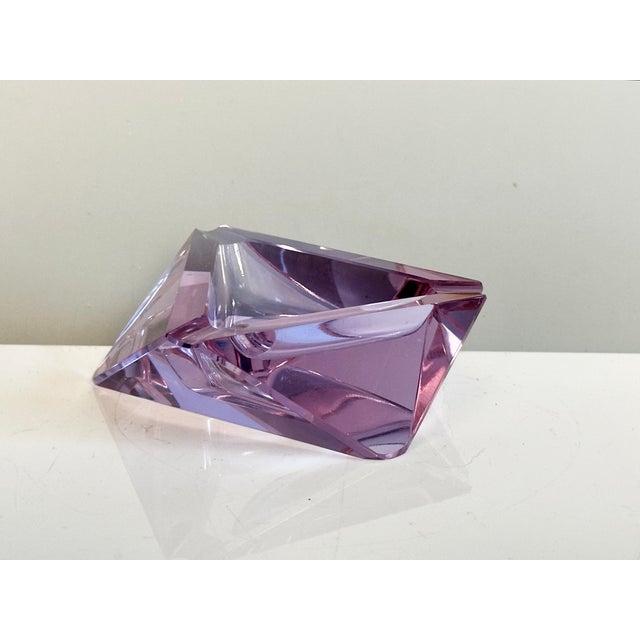 Bohemian Alexandrite Crystal Glass Ashtray attributed to Václav Hanus, Czech Republic, 1960s For Sale - Image 11 of 16