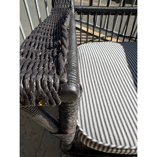 19th Century Antique Wicker Rocking Chair (By United Indurated Fibre Company), Newly Restored For Sale - Image 10 of 12
