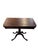 A handsome traditional card table in a rich mahogany tone, featuring a rectangular top with softly rounded corners, a...