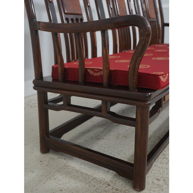 Vintage Chinese Rosewood Triple Back Settee Bench For Sale In Philadelphia - Image 6 of 18