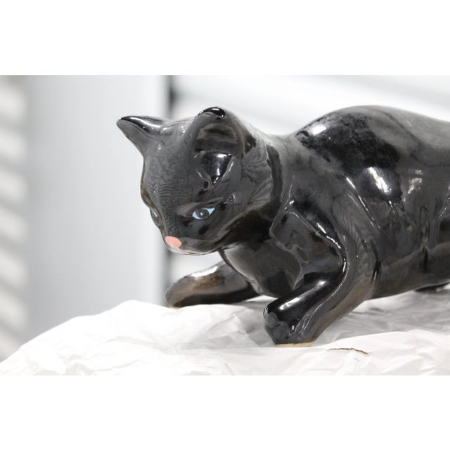 Vallauris Black cat figurine Halloween decor Witch cat Kitten Cute cat Crazy cat lady gift Cat decor Cat lover gift...