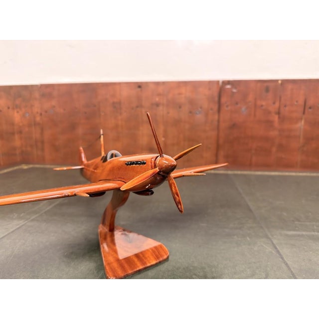 English Mahogany Spitfire Aircraft Model For Sale - Image 6 of 12