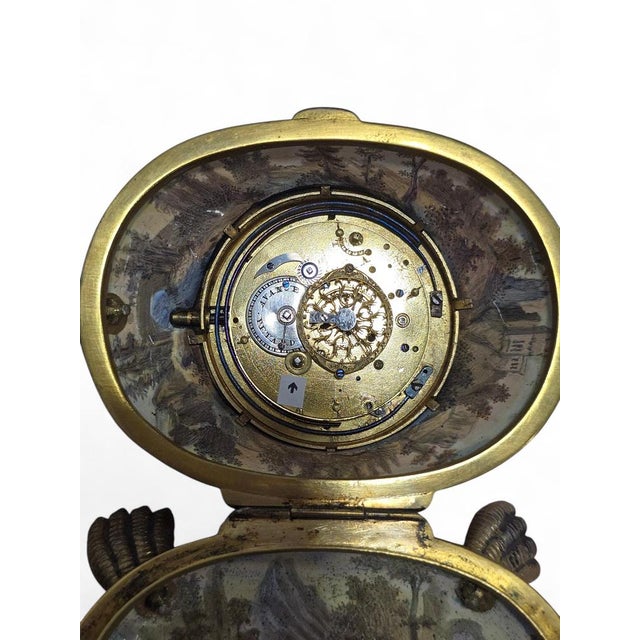 Enamel and Gilt Metal Tortoise-Shaped Repeater Clock with Mythologi, 1800s For Sale - Image 9 of 13