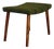 Green Fabric Ottoman With Walnut Legs Mid-Century Modern 1960s For Sale