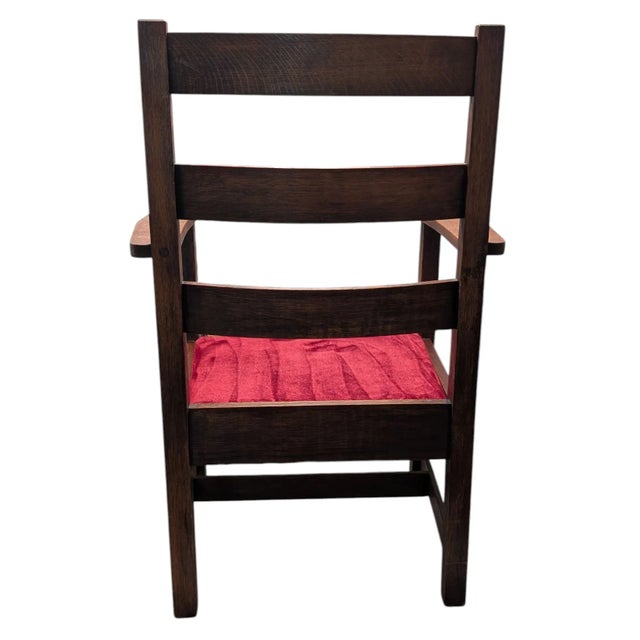 1900 - 1909 Antique Stickley Mission Oak Armchair For Sale - Image 5 of 13