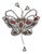 Vintage Handmade Butterfly-Shaped Brooch in Metal and Stone, Italy, 1930s For Sale