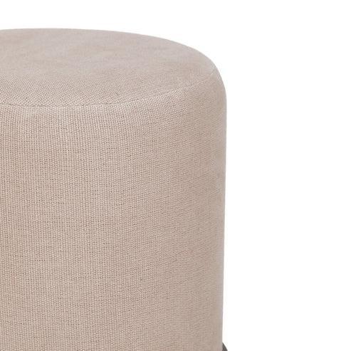 2020s Como Cotton Jute with Burl Wood Base Accent Stool For Sale - Image 5 of 7
