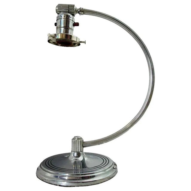 Early 20th Century Chase American Art Deco Chrome One-Light Table Lamp For Sale In Denver - Image 6 of 6