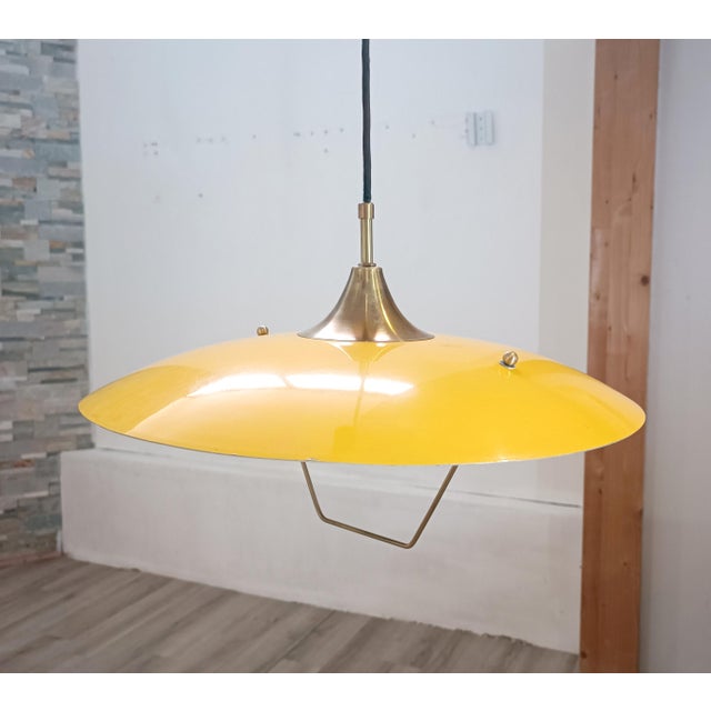 1960s Saliscendi Counterweight Pendant Lamp, Italy, 1950s For Sale - Image 5 of 17