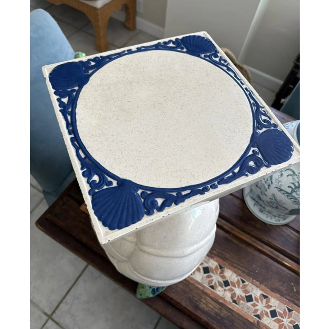 Figurative Large 1970s Snail Garden Stool by Gare Inc. With Glazed Speckled Finish For Sale - Image 3 of 10