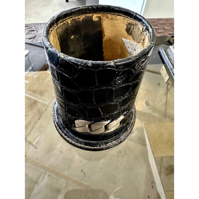 Rare Gucci Alligator / Crocodile Leather 5 Piece Desk Set For Sale - Image 9 of 12