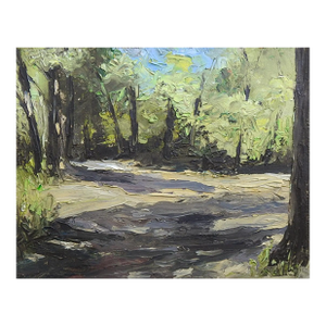 Mid 20th Century Impressionist Forest Landscape Painting