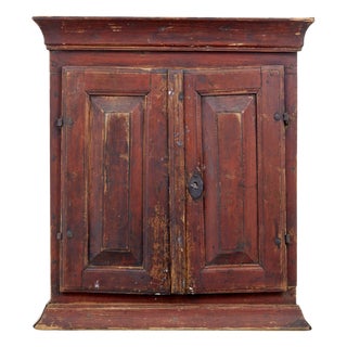 Early 19th Century Swedish Painted Pine Wall Cupboard, 1820s For Sale
