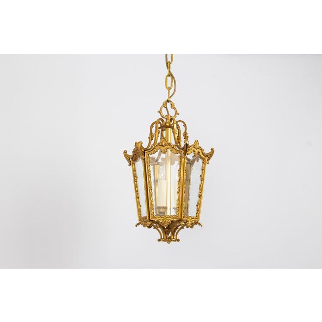 Brass Lantern Pendant Light, Germany, 1960s For Sale - Image 6 of 11