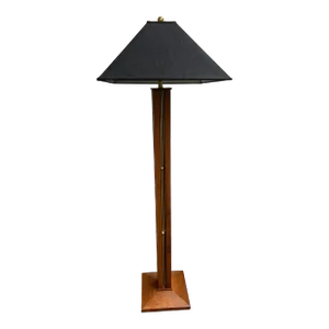 Mid 20th Century Floor Lamp From Nessen Lighting Company With Black Shade