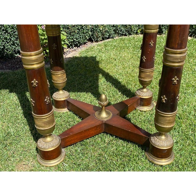 19th Century Empire Style Mahogany & Bronze Console Table For Sale - Image 6 of 18