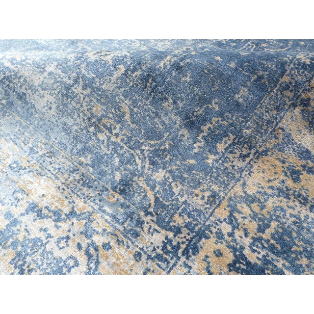 Not Yet Made - Made To Order Newport Navy Blue Hand loom Bamboo/Silk Area Rug - 8'x10' For Sale - Image 5 of 8