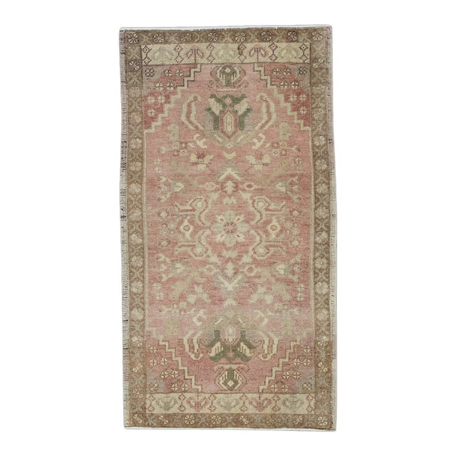 Oriental Hand Knotted Rug Turkish Mini Rug 1'8" x 3'1" For Sale