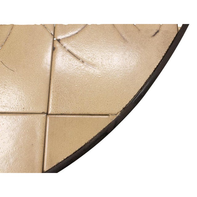 Metal French Oval Coffee Table in Ceramic and Steel from Vallauris, 1960 For Sale - Image 7 of 10