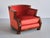 Art Deco Cubist Armchair in Vermilion Mohair Velvet and Maple, Belgium, 1920s For Sale - Image 14 of 17