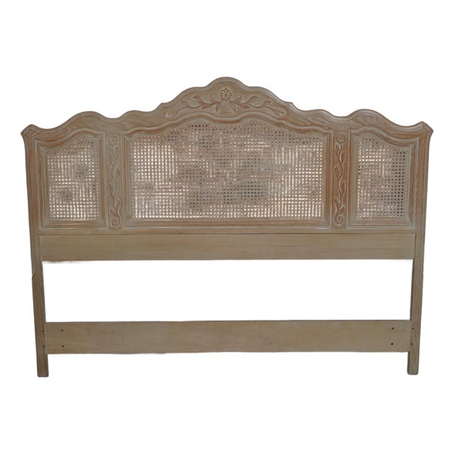 Drexel Cabernet Blanc Cane Back Queen Headboard For Sale