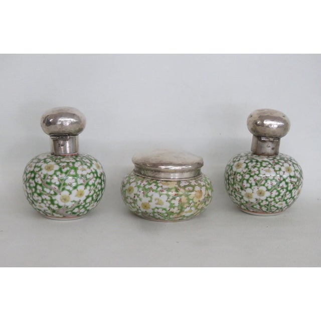 This lovely 3pc Vanity Set is made out of cloisonné enamel and sterling silver. This gorgeous dressing table set includes...