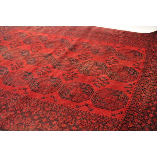 Red Vintage Ersari Elephant, Camel & Bird Tracks Rug 8 x 10.6 For Sale - Image 8 of 12