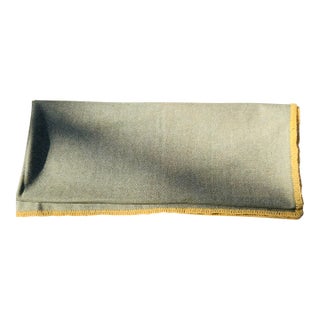 Elegant French Wool Herringbone Throw Blanket For Sale