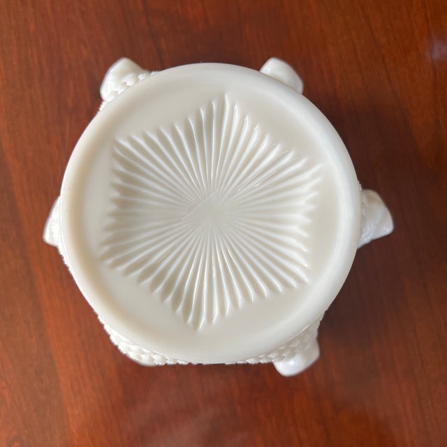 1950s Vintage Westmoreland Milk Glass Hobnail Crimped Vase For Sale - Image 5 of 5