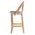 Lila Rattan 28 in. Seat Height Bar Stool with Back and Footrest, Gray/White Stripe/ Natural Rattan Frame For Sale In Chicago - Image 6 of 9