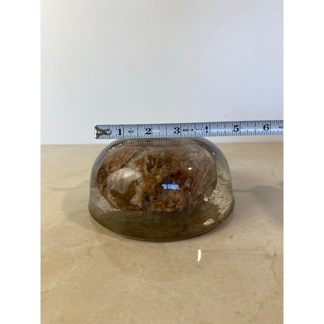 Vintage Resin Dome Paperweight With Natural Crystal Specimen Inclusion For Sale - Image 9 of 10