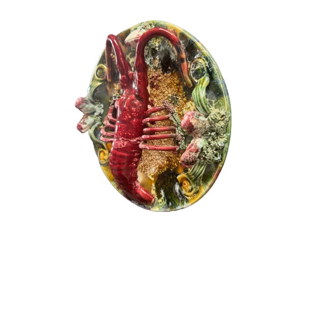 Early 20th Century Antique Majolica Palissy Lobster Plate For Sale - Image 5 of 6