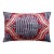 Handmade Red & Turquoise Ikat Velvet Lumbar Pillow 16x24 | Bold Artisan Statement For Sale