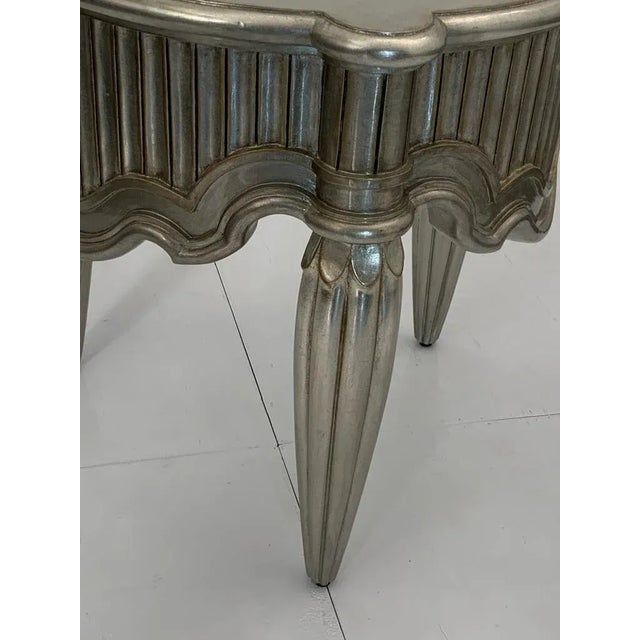Metal Eclectic Table Covered with Silver Top Glass, 1990s For Sale - Image 7 of 8