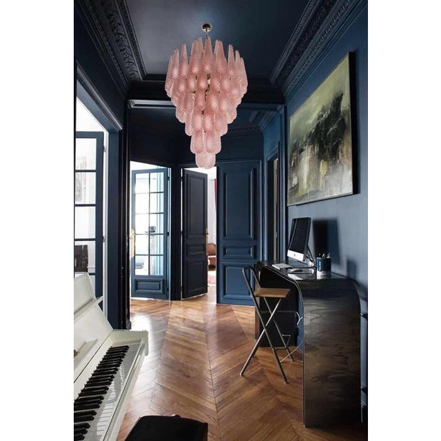 Pink Pink Leaves Chandeliers Murano, 1990s, Set of 2 For Sale - Image 8 of 14